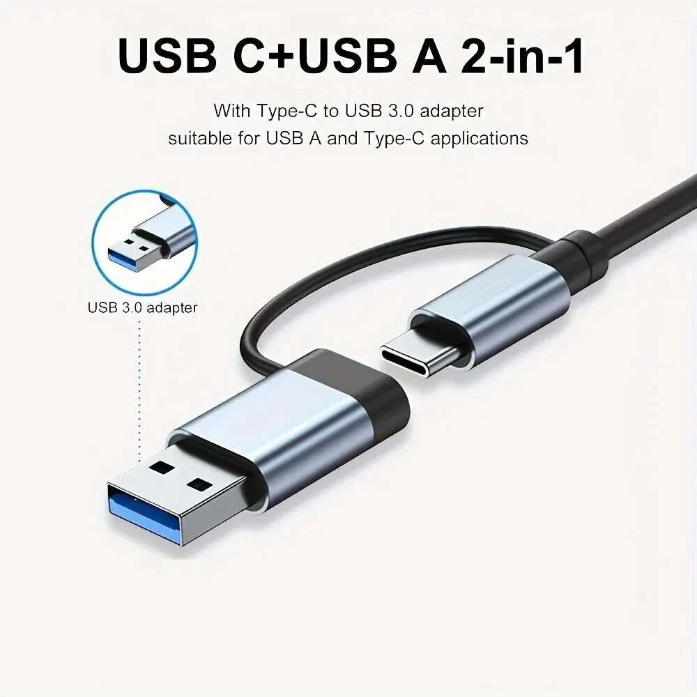 7 منفذ USB A نوع C Hub المكثف 3.0 2.0 نوع متعدد محول متعدد محور حوض الفاصل الكمبيوتر المحمول جهاز كمبيوتر شخصي تمديد الملحقات