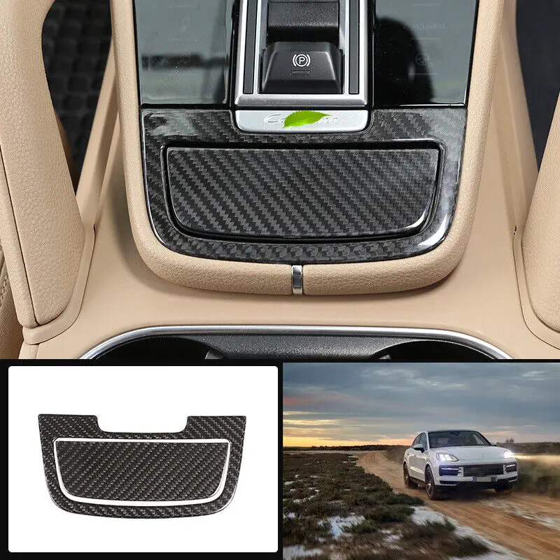 

Dry Carbon Fiber Car Inner Center Console Ashtray Cover Trim Fit For Porsche Cayenne 2018-2023