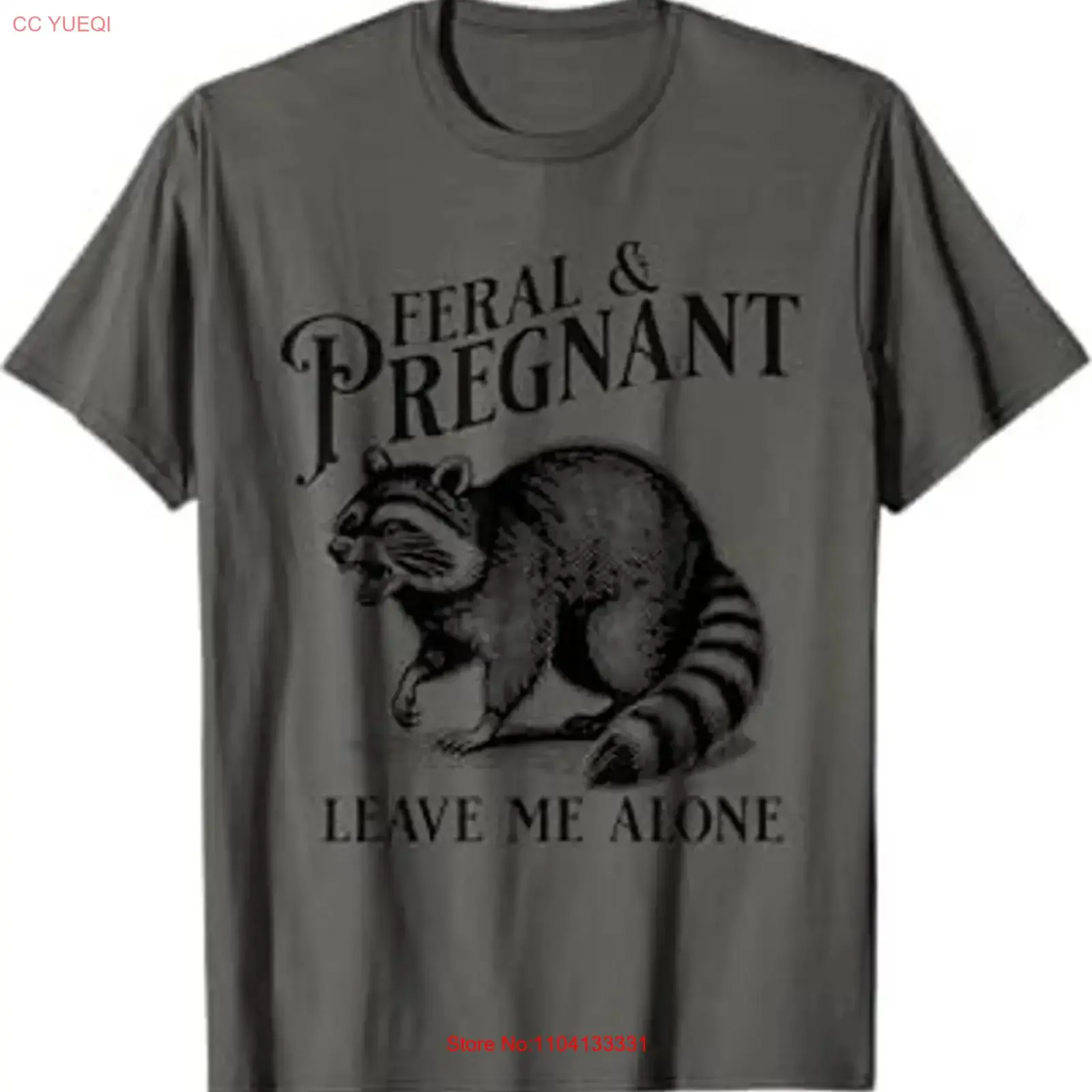 Funny Maternity Mom To Be Raccoon Meme Pregnancy Humor T Shirt Women's vintage Washed streetwear Stretched Unisex graphic