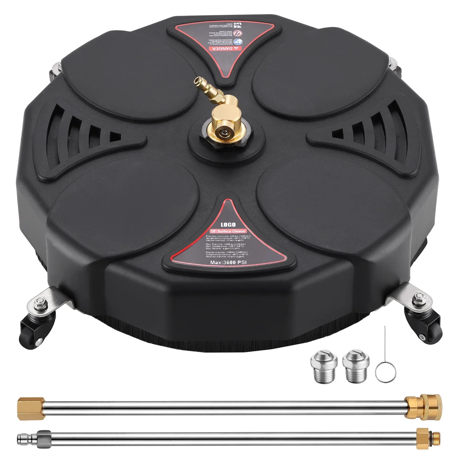 Premium Washer Nozzles Patio Cleaner Floor Scrubber Surface Cleaner For Karcher Adapter 1/4 Quick-Detachable 2500PSI Pressure Wa