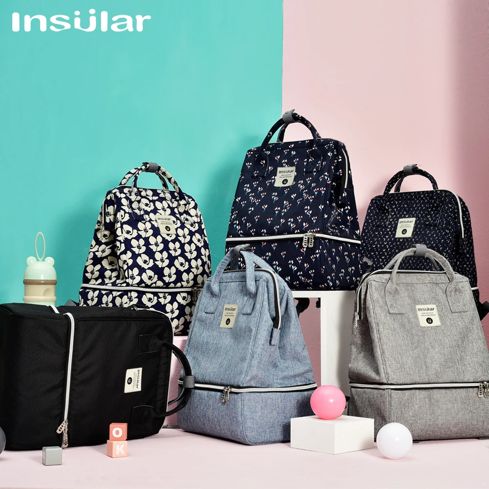 Mochila para maternidade com vários compartimentos, grande capacidade, para mamãe, com gancho para carrinho de bebê, bolsa para fraldas de bebê, itens essenciais para viagem