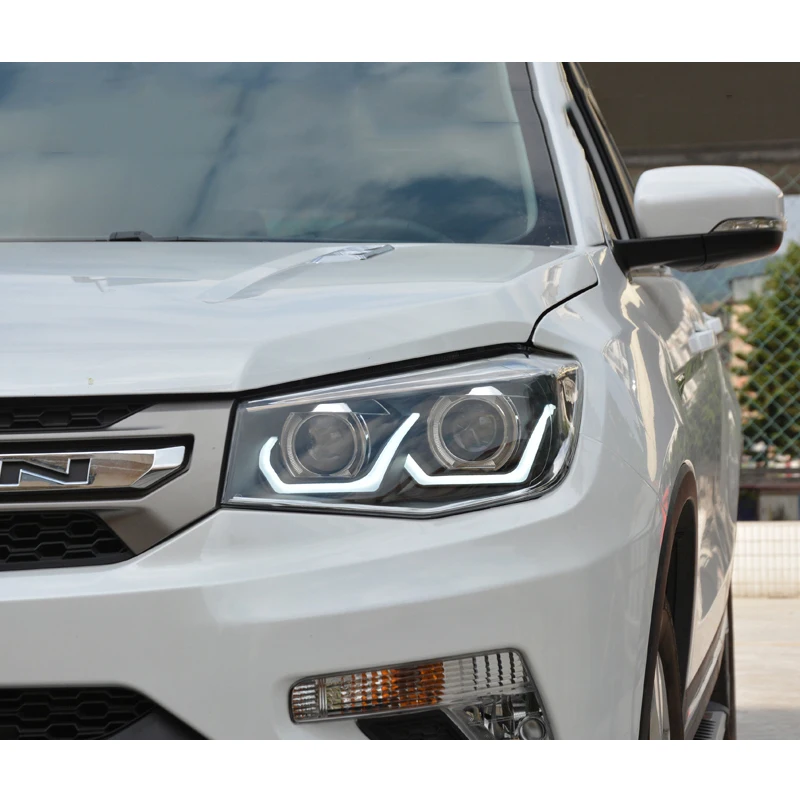 LED Car Running Light Headlight Replacement for Changan Cs75 2014 2015 2016 2017 2018 Beams Headlights Modify Kit Parts