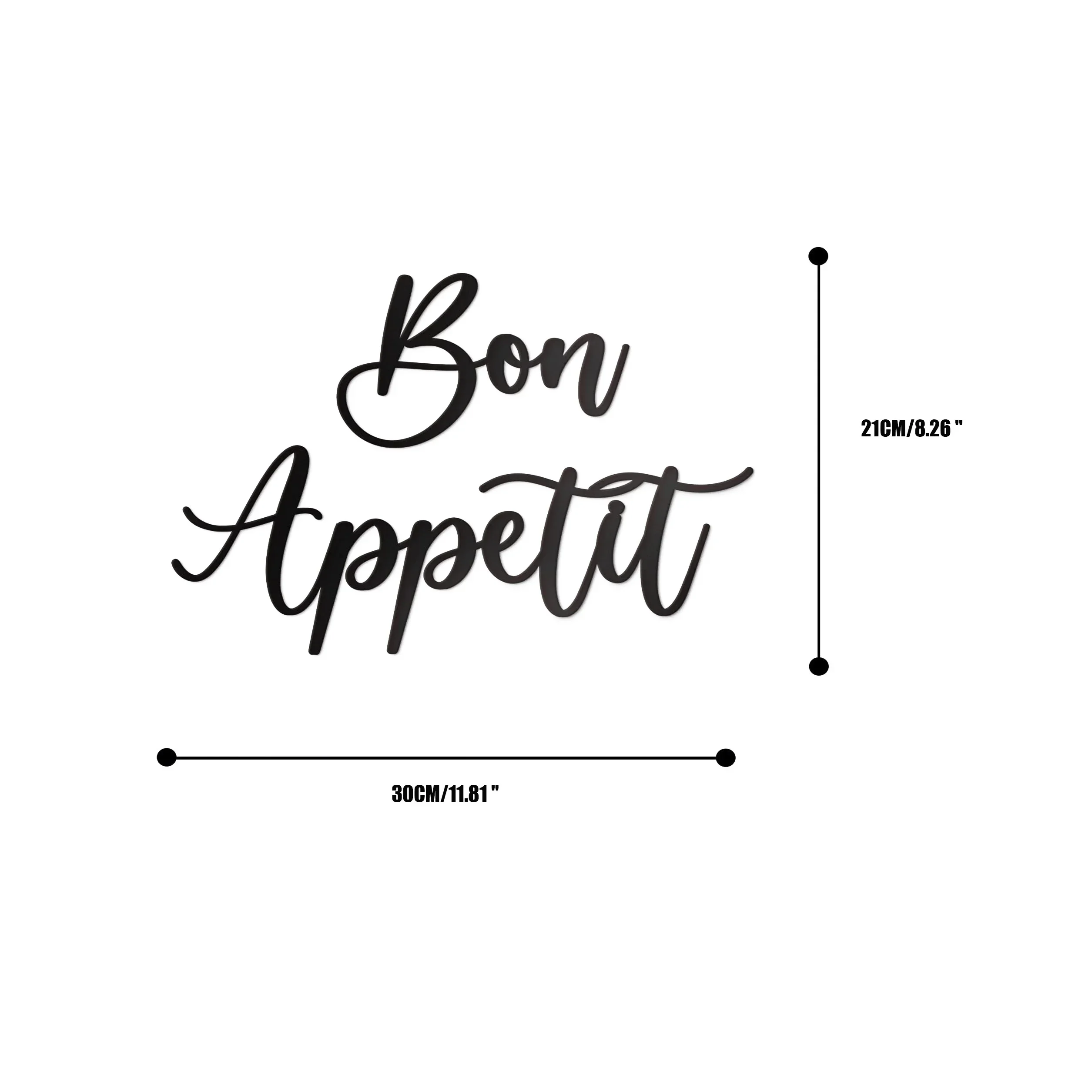 1pc Metal Wall Decor Farmhouse Modern Cute Large Bon Appetit Metal Wall Art for Hanging Kitchen Signs Wall mounted room Decor