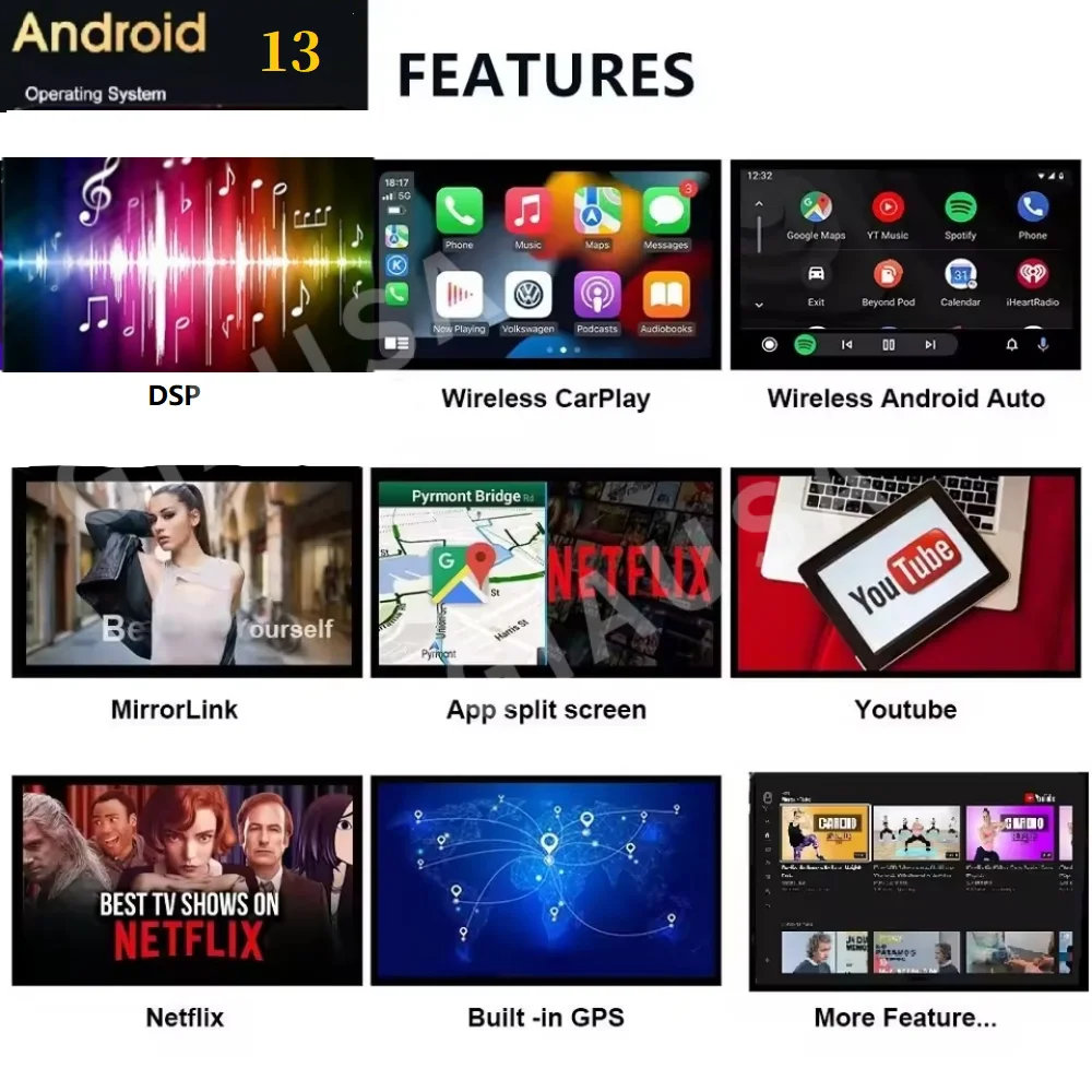 F لبورشه 911 2012-2019/718 2016-2023 أندرويد 13.0 السيارات لتحديد المواقع نافي الوسائط المتعددة ستيريو استقبال رئيس وحدة راديو السيارة ستيريو BT5.0 #6