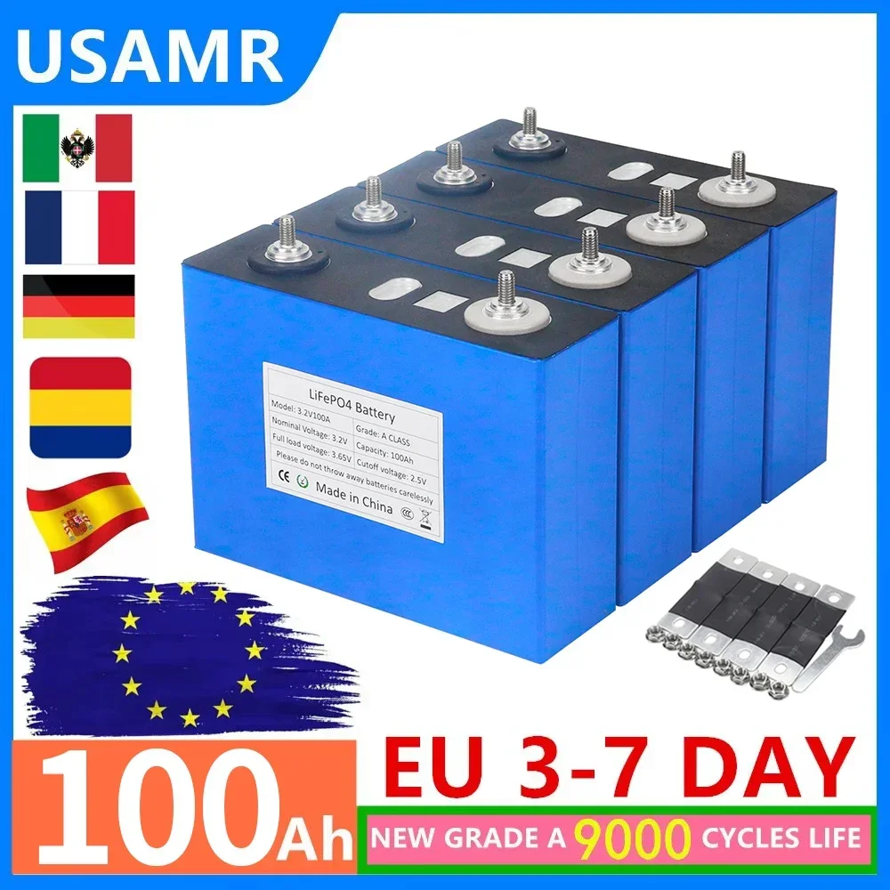 3,2 V 100 Ah Lifepo4-Batterie 9000+ Zyklen wiederaufladbare Batterien DIY RV EV Boote Yachten Vans