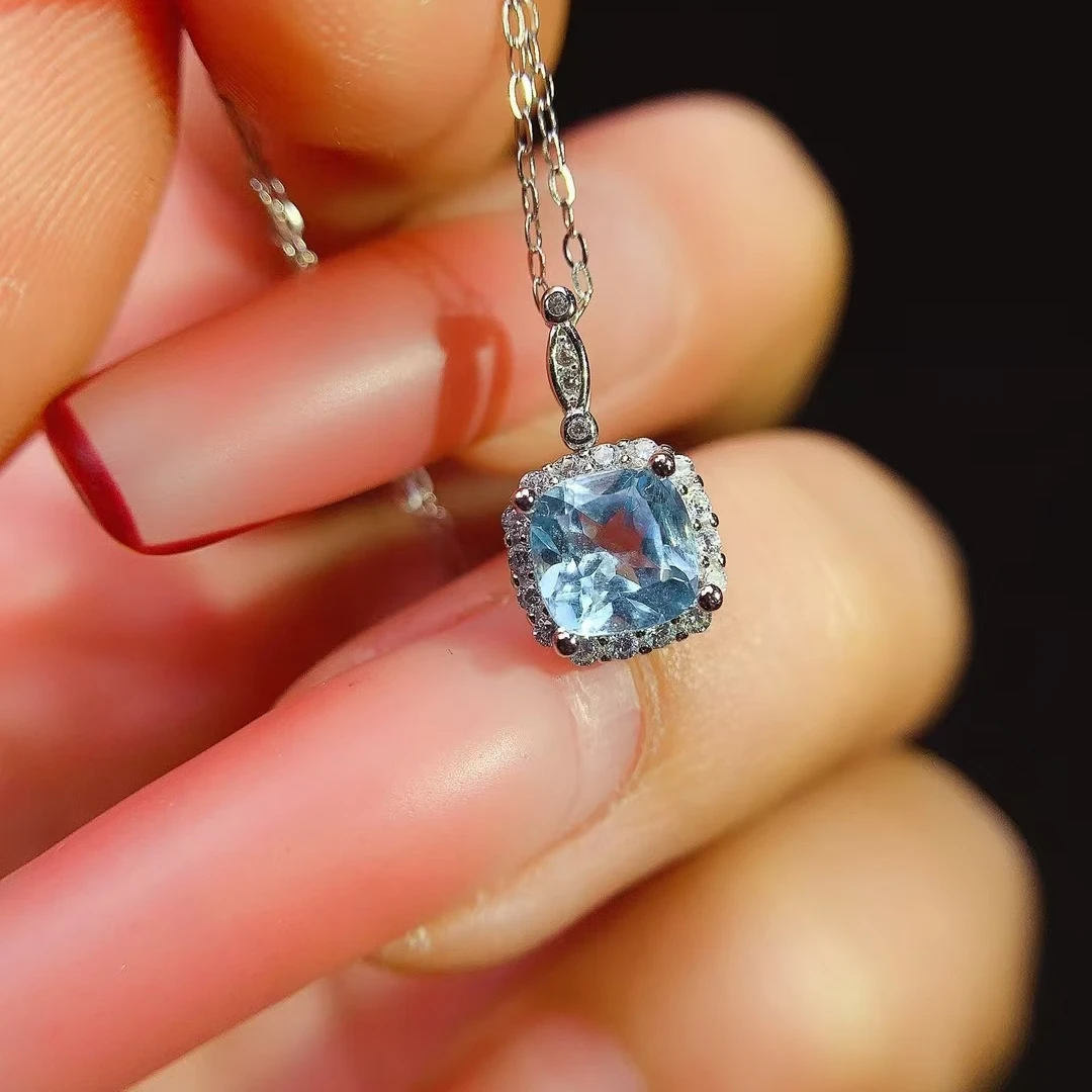 

KJJEAXCMY Fine jewelry Natural Topaz Pendant for Women S925 Sterling Silver Plated High Clarity Dazzling Birthdaty Party