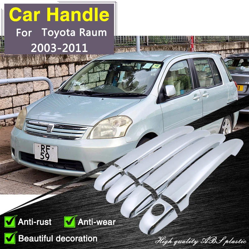 

for Toyota Raum XZ20 2003~2011 Chrome Door Handle Cover Car Accessories Rustproof Stickers Exterior Catch Decoration Catch Cap