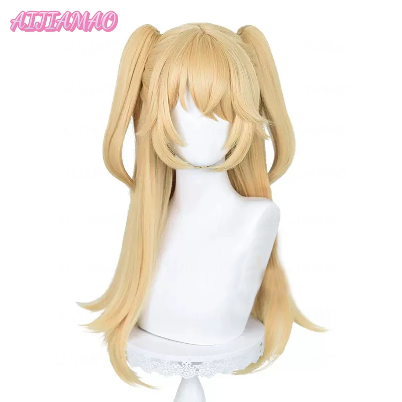 Neu! Fischl cosplay perücke fischl perücke lang 65cm goldenes haar hitze beständige synthetische party cosplay anime perücken