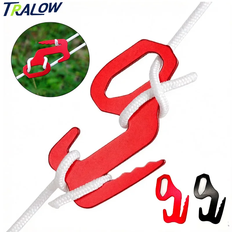 TRALOW Multi-Purpose Aluminum Alloy Rope Tightener Buckle with Hook-For Canopy Tent Tether,Outdoor Camping Hiking Accessories