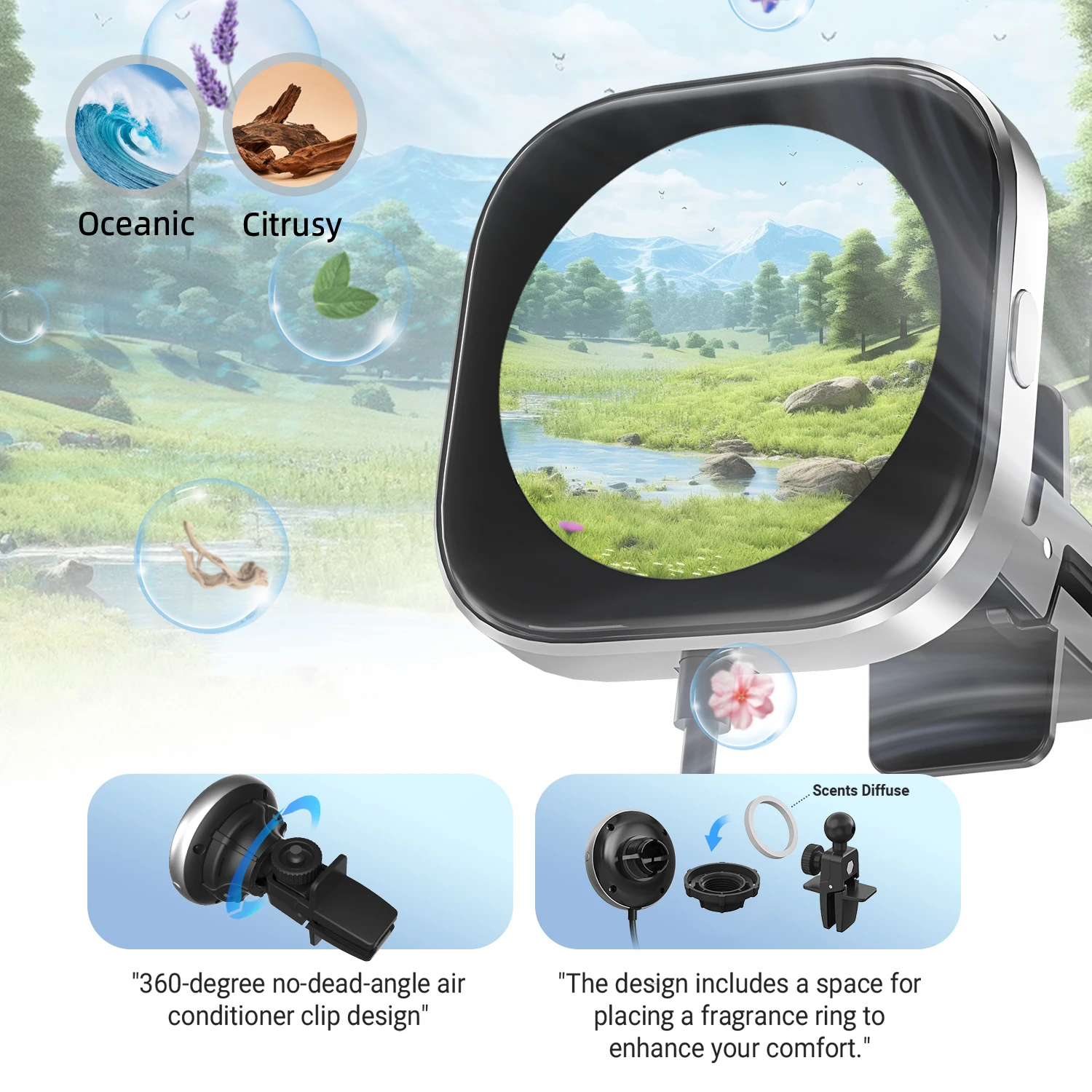 Wireless Car Play Adapter Clip Wireless Auto Adapter with Digital Screen Car Dilfuser Car Accessories