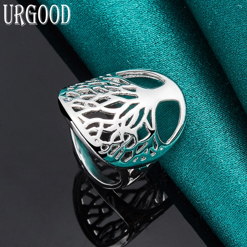 925 Sterling Silver Hollow Tree Of Life Ring For Women Man Party Engagement Wedding Romantic Fashion Jewelry Gift