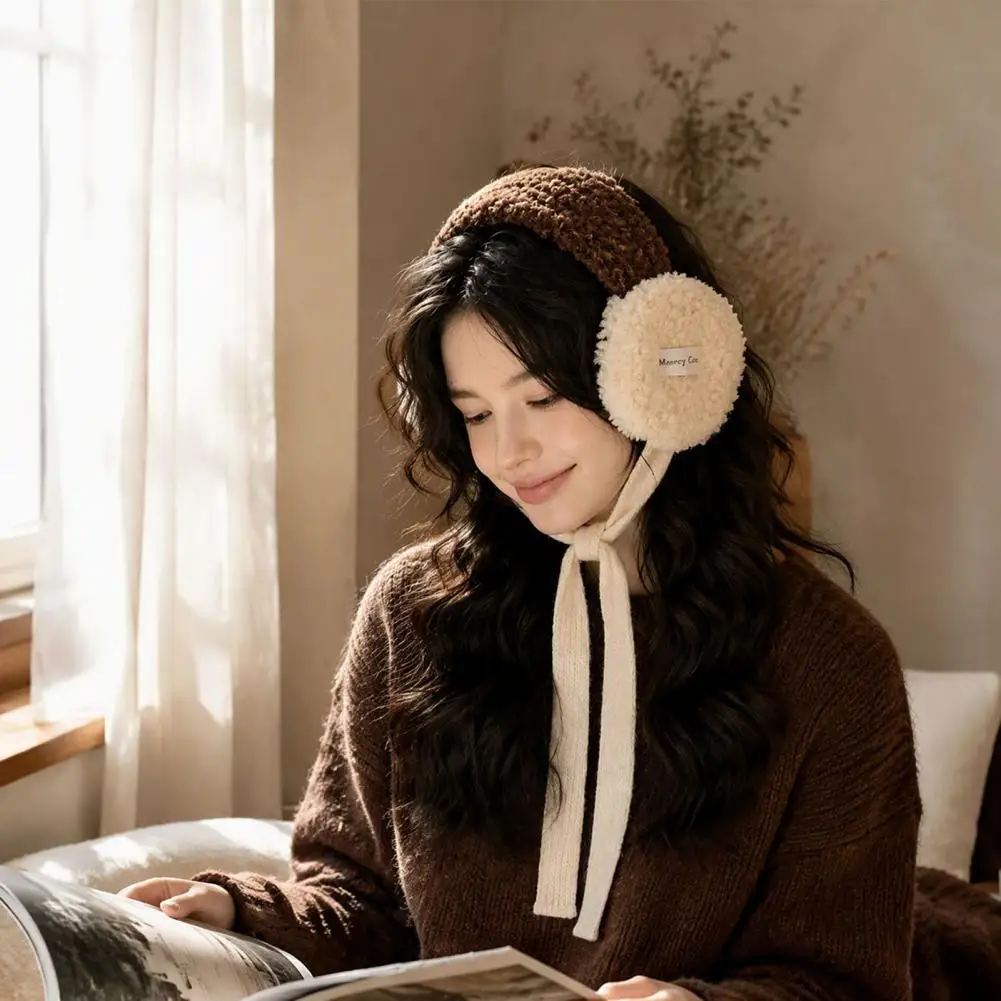 Winter Warm Plush Earmuffs Cold Weather Cycling Outdoor Ear Protection Soft Cozy Daily Casual Wear Ear Warmer Accessory
