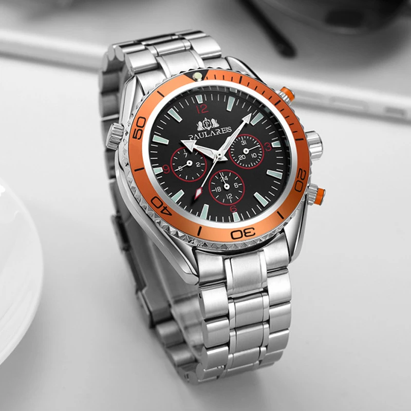 PAULAREIS P Mens Watches Top Brand Luxury Mechanical Watch for Men Stainless Steel Waterproof Sports Automatic Wrist Watch Male