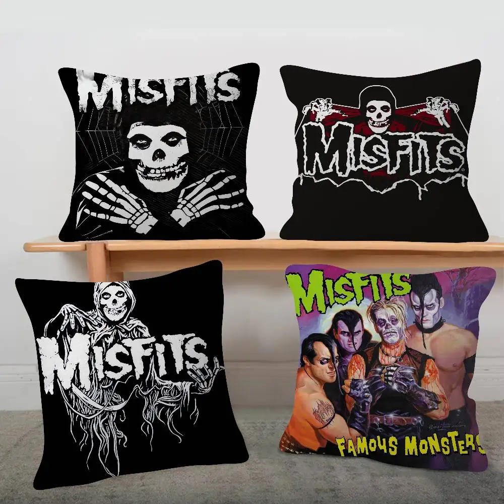 Rock Band Misfits Cute Cartoon Two-dimensional Pillowcase Bedroom Sofa Cushion Cover Nap Pillow Cover