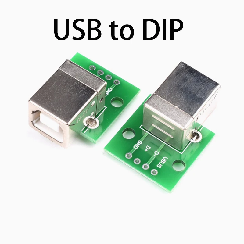 1PCS Square USB To DIP Adapter Board Female Head Socket Straight Insertion B-type Square Interface Printer Data Cable Connection