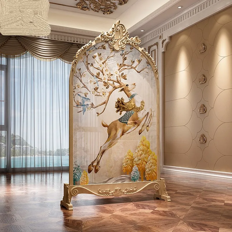 Style Subareas Screens Living Room and Tea Room Entrance Decoration Prevent Bad Luck Bedroom Covering Carved Screen Flower