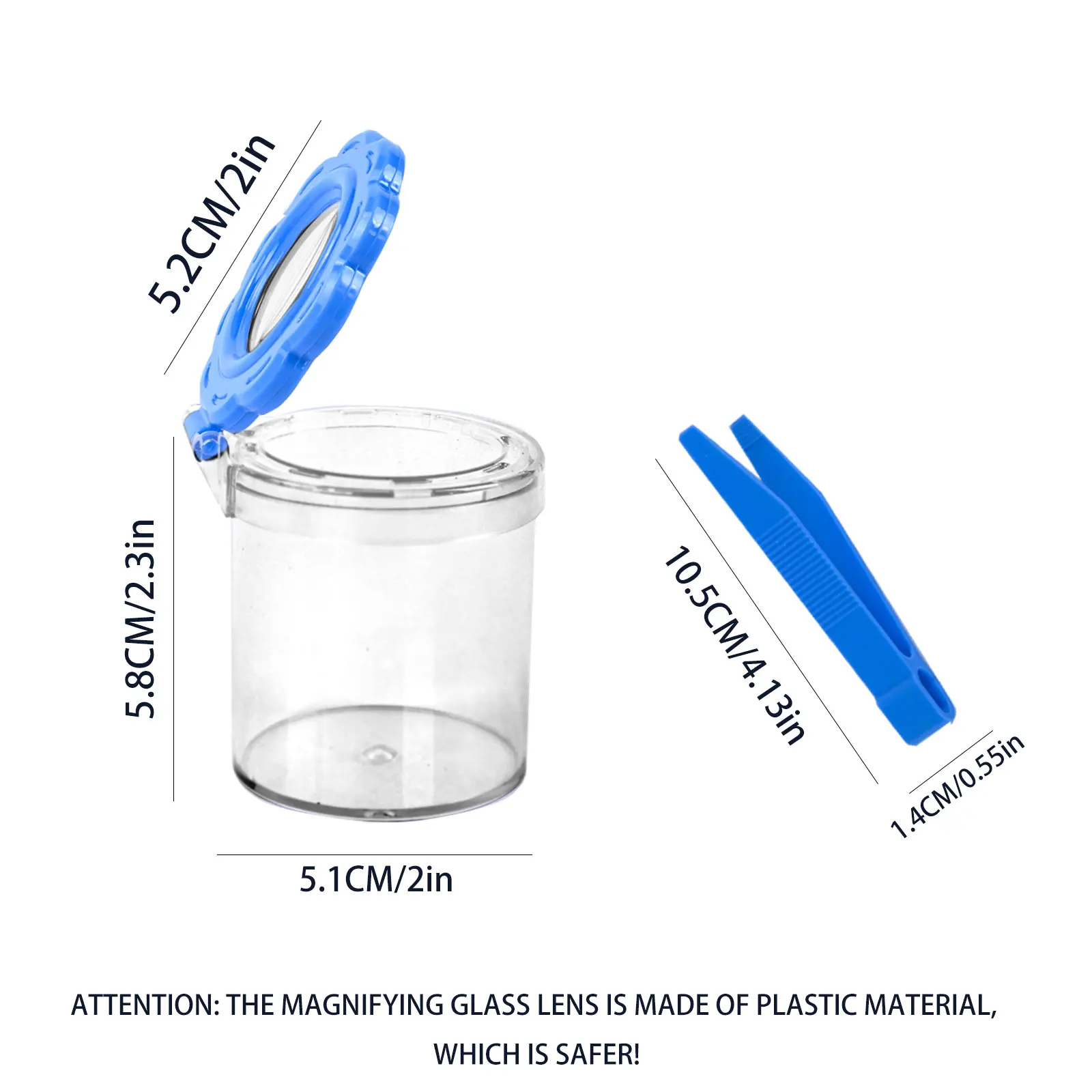 Scientific Outdoor Exploration Tool With Flip Cover, Magnifying Glass, Clamp, Observation Jar, Children'S Insect Observation Box
