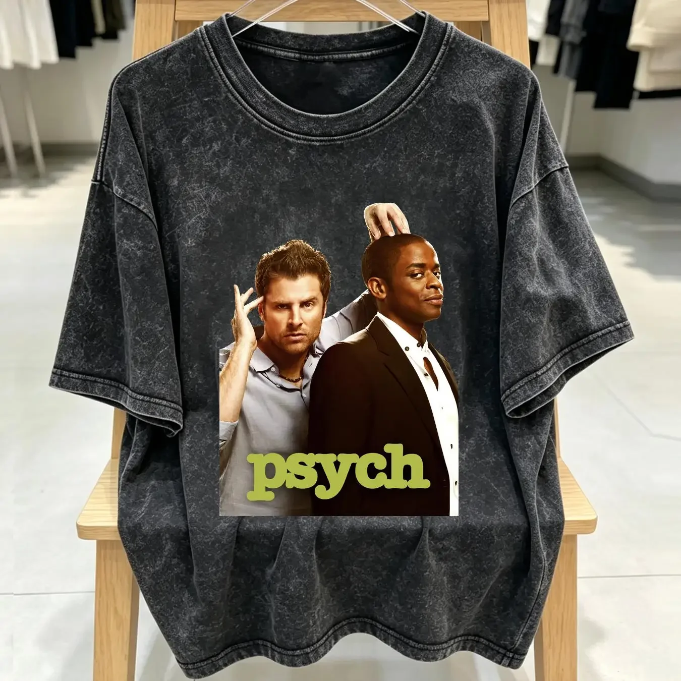 washed T Shirt Psych Classic vintage Washed Unisex graphic Breathable Stylish Top For Everyday Wear Comfortable Slightly Soft