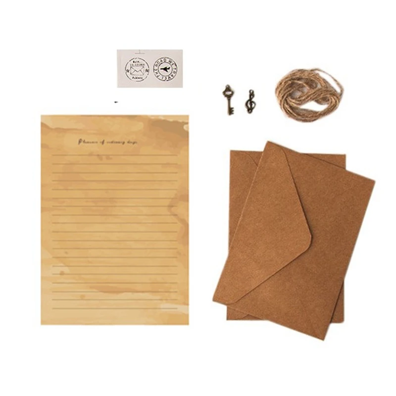 Papier kraft vintage pour écrire des lettres, style européen, papeterie, 12 pièces