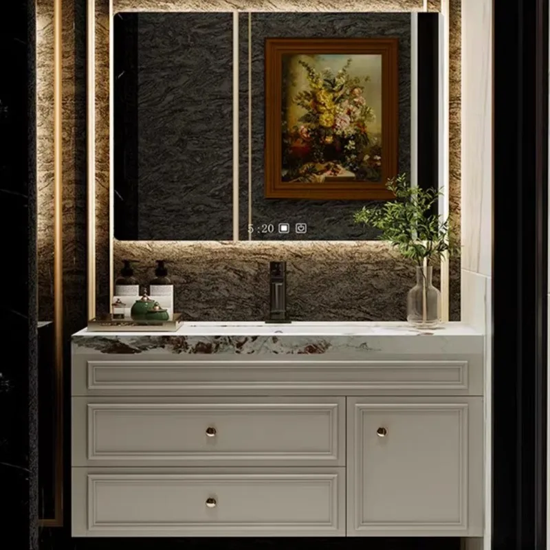 

Bathroom Column Storage Vanity Cabinet Mirror Narrow Furniture Luxury Plastic Wardrobe Locker Salon Station Base mobile bagno