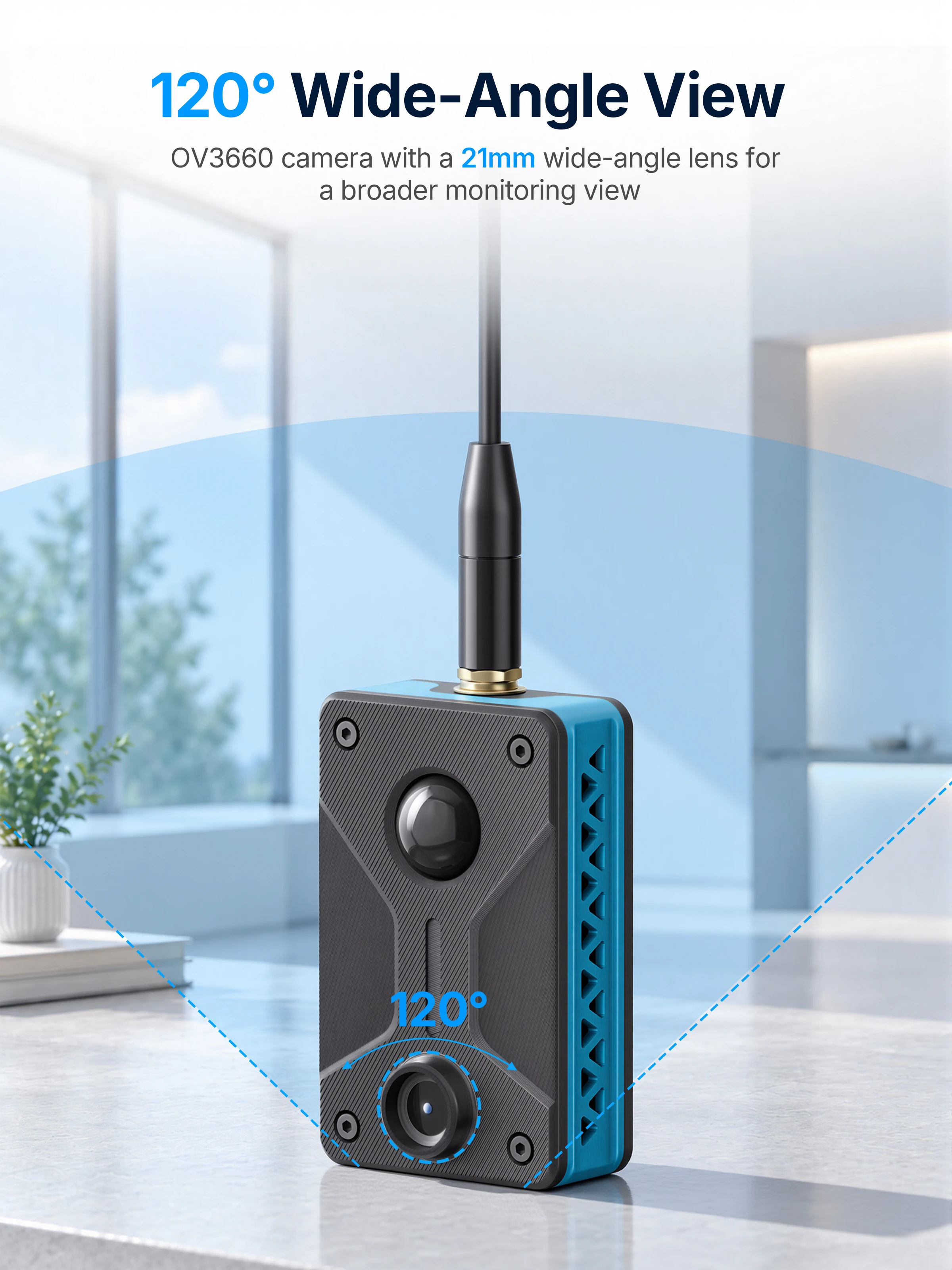 Heltec RC3268 RS-CP01 0V3660 21mm 120° Wide-Angle View 32 Mbps 1-2KM Long-Range WiFi HaLow Camera Platform Remote Monitoring