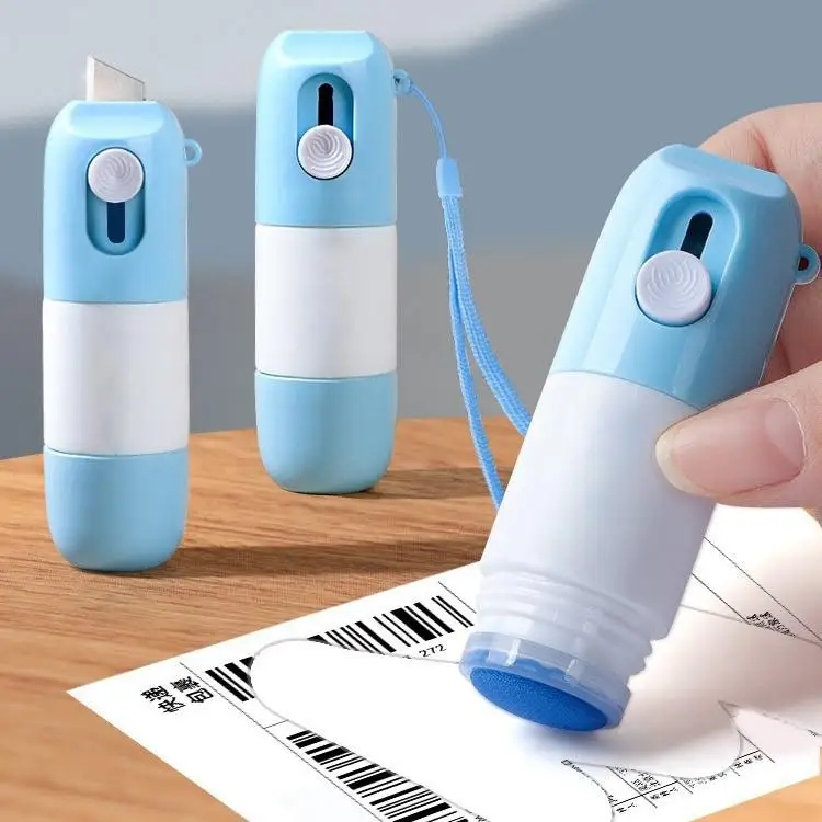 2 In 1 Thermal Paper Correction Fluid with Unboxing Knife Durable Thermal Paper Data Identity Protection Fluid Eraser Box Opener