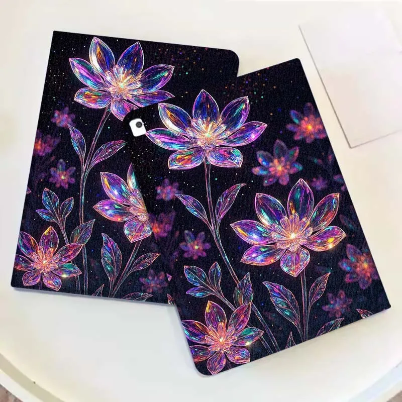 Shining Crystal Flowers Cover For iPad Pro Mini Air 1 2 3 4 5 6 7 10 11 th 8 9 gen 11 M4 M5 Foldable Tablet Case