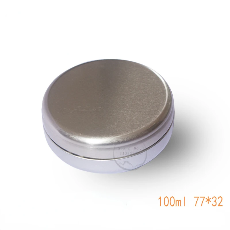 Empty Tin Can 100ML Aluminum Cosmetic Cream Jar Round Pomade Metal Box Soap Packing Box Dia 77mm Portable Aroma Candle Pot 25pcs