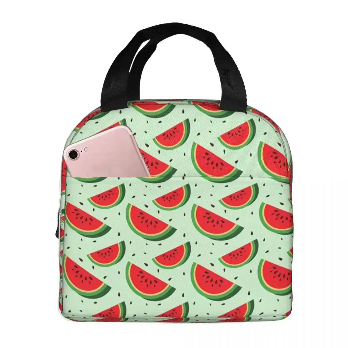 

Cute Oxford Cloth Portable BagsFruit Watermelon School Trip Lunch Hiking Debris Cooler Food Handbags