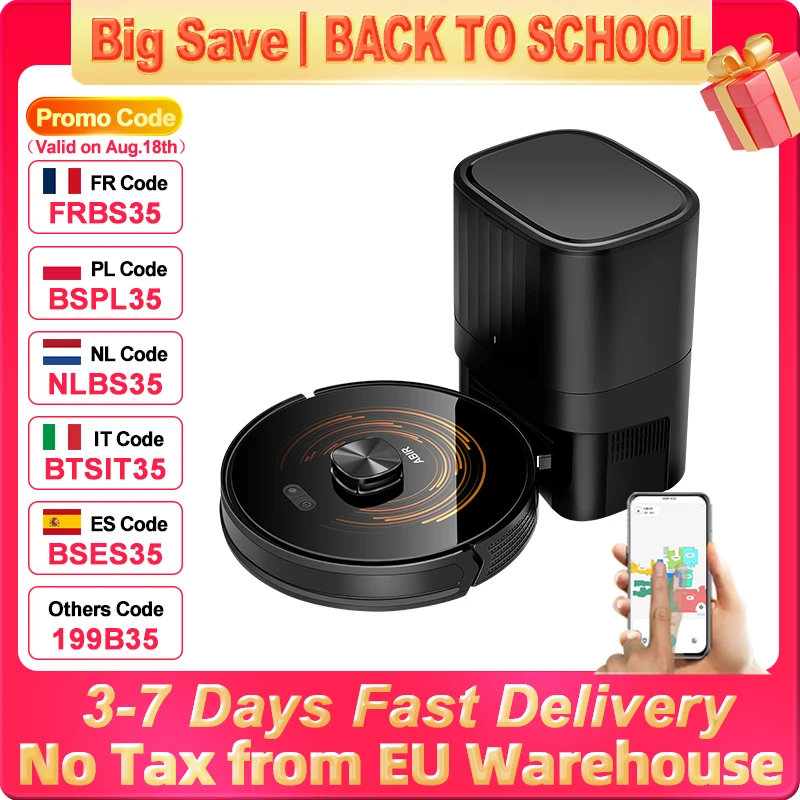 Robot aspirapolvere K30 – Con autosvuotamento, doppio laser, lampada UV, mappatura multi-piano, pulizia automatica tappeti e 240 min di autonomia