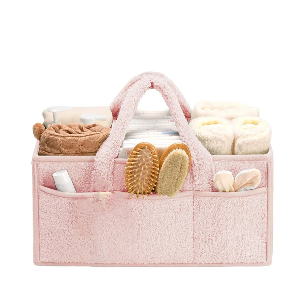 Practical Baby Diaper Bag Removable Divider with Handle Baby Diaper Basket Large Capacity Diaper Organizer Baby Shower