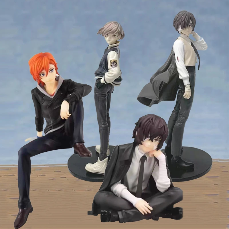 

Anime #2409 Dazai Osamu Figures Bungo Stray Dogs Toys Set KADOKAWA Nakahara Chuya Figurine Peripheral Model PVC Collectible Gift