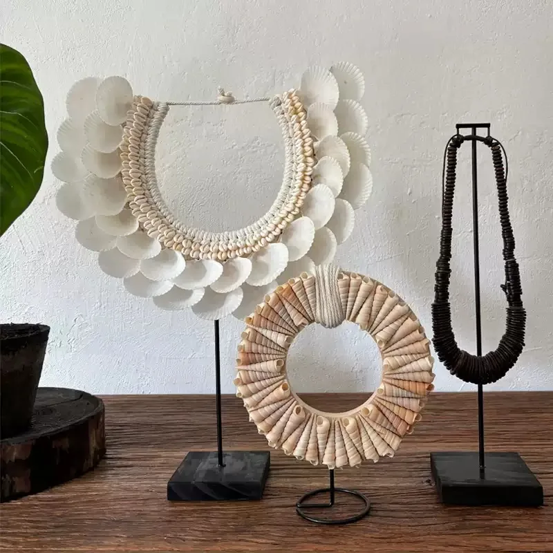 Boho Coastal Shell Bowl, Handcrafted Bali Decor for Model Home & Entryway, Organic Centerpiece and Tropical Accent