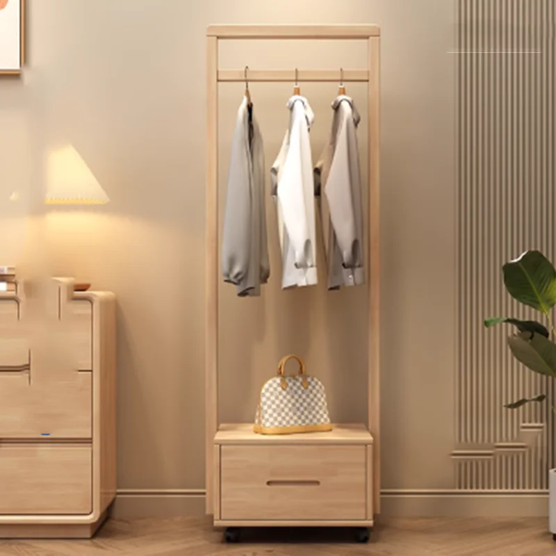 Wooden Wardrobes Coat Racks Minimalist Luxury Storage Standing Coat Racks Indoor Hanging Bag Hanger