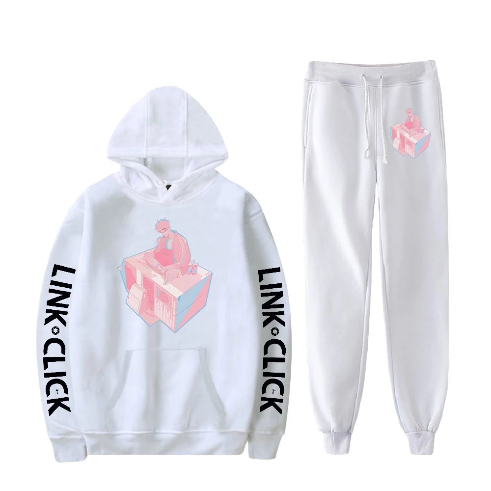 Link Click Anime Two Piece Set Hoodie Sweatpant Long Sleeve Woman Man Suit 2022 Casual Style Harajuku Streetwear Unisex Clothes