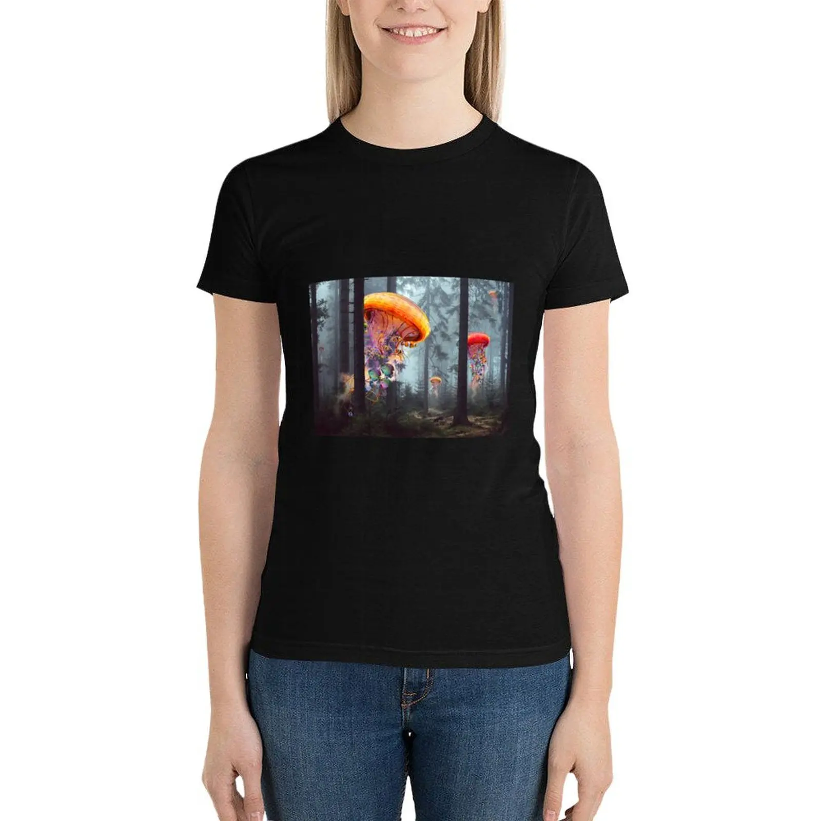 Forest of Jellyfish Worlds T-Shirt graphics vintage clothes graphic t-shirts for Women