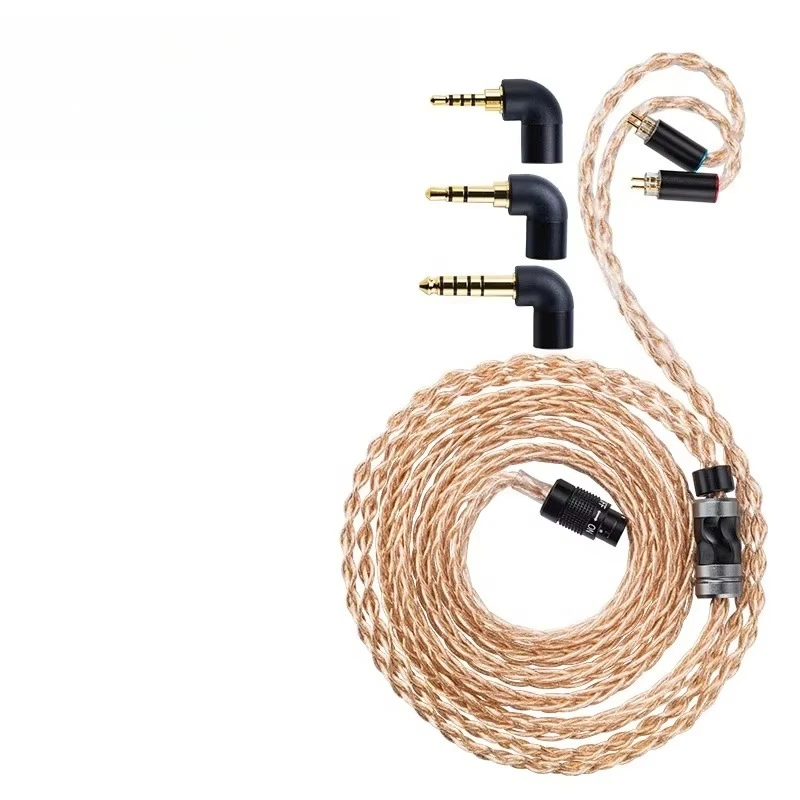 

2025 hot sale 2.5 4.4 Balanced Cable Se846 0.78mm Double Pin Ie80 N5005 Mmcx Headset Upgrade Sliver Copper Cable With 4 Plugs