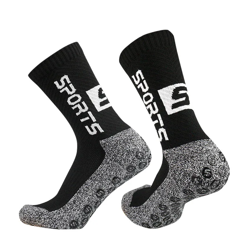 6 Pair/Lot of anti-skid classic sports socks with adhesive points, football socks