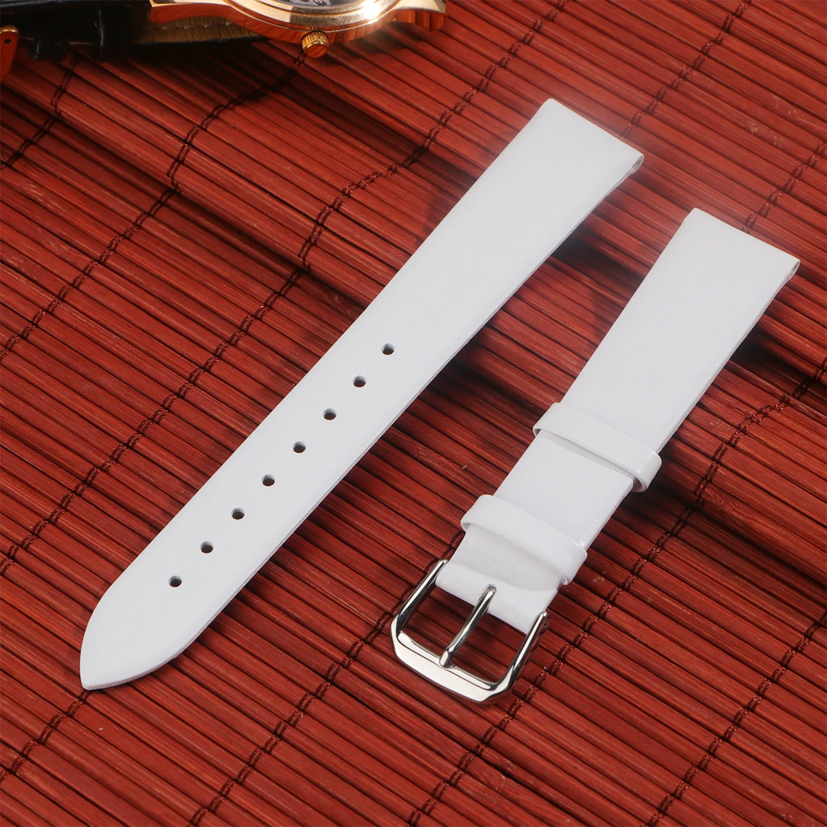 

Tabby Cattlehide Watch Strap Ultrathin Durable Adjustable Quick Release White 18mm Ultrathin Watch Strap