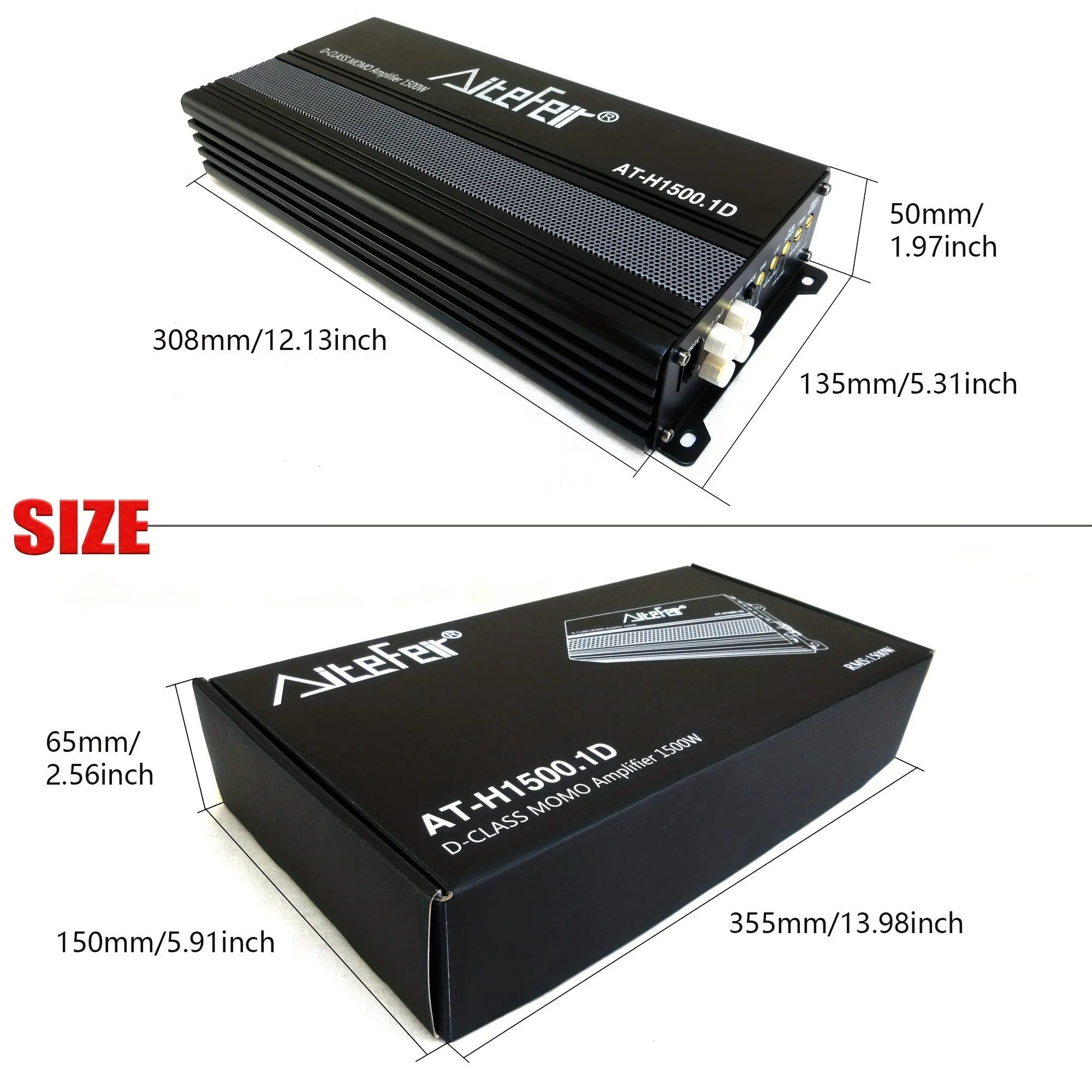 1500W RMS Class D Mono Amplifier W/ Remote - 1-Channel Stable Power Amp for Subwoofer Systems