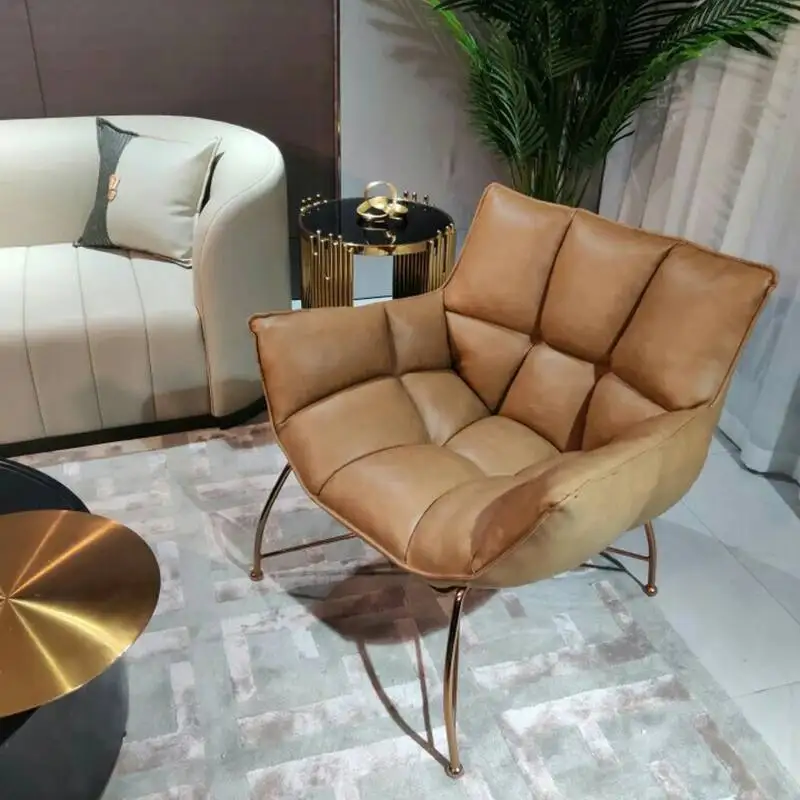 

Lounge Vanity Sofa Office Living Room Chairs Arm Metal Designer Lazy Living Room Chairs Dining Single Cadeira Home Furniture