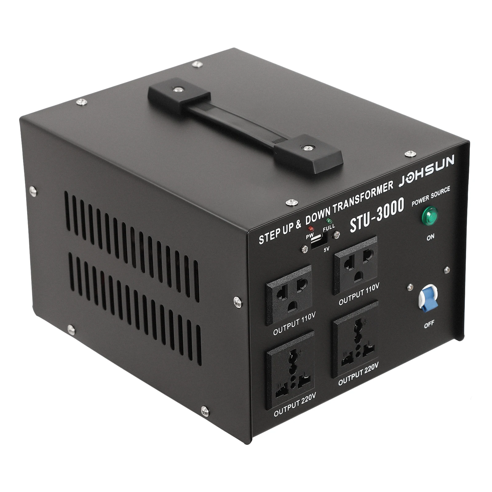 3000W Voltage Converter Transformer 110V to 220V/220V to 110V Step Up/Down 3-Mode Output for Electronics, Heavy-Duty Machines