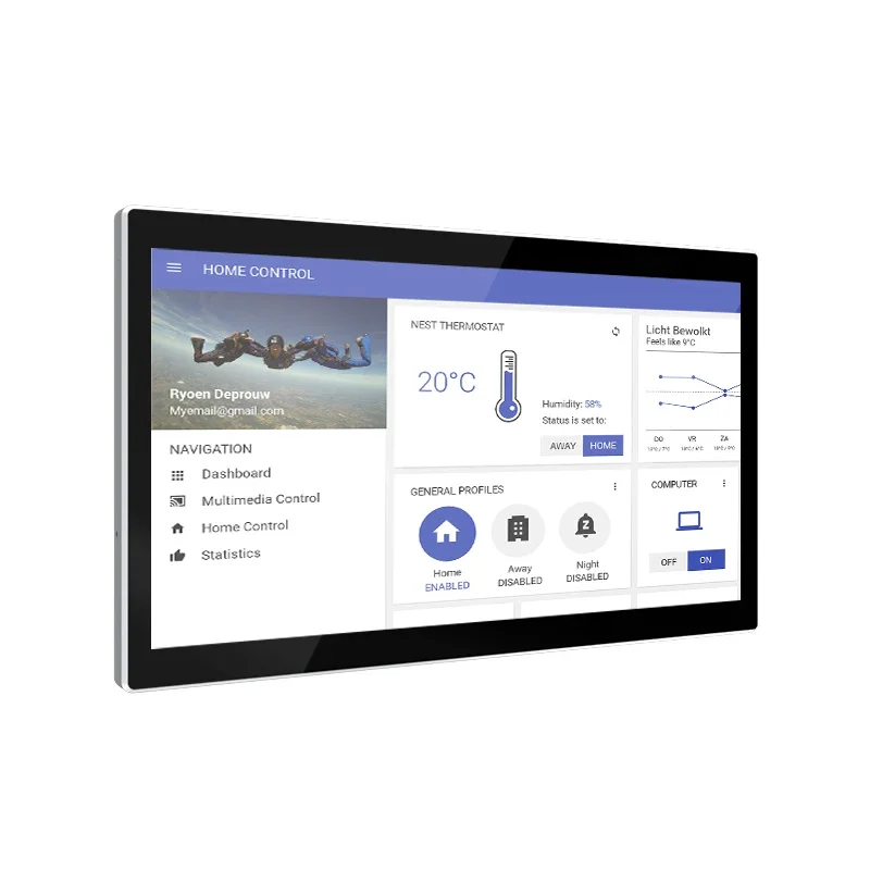 2024 Sunworld YC-SM08M CNC enclosure 8Inch RK3566 Quad Core Android 11 PoE WiFi Smart Home Panels Compatible with Tuya App