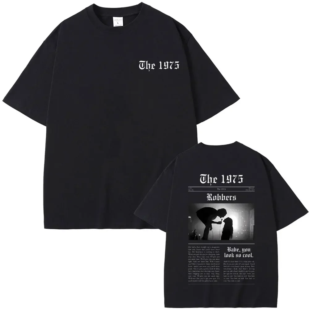 British band 1975ถ่ายทอดสดจากโจรกอริลลา Babe you LOOK SO Cool กราฟิกเสื้อยืดผู้ชายอินดี้ทางเลือกร็อคแขนสั้น