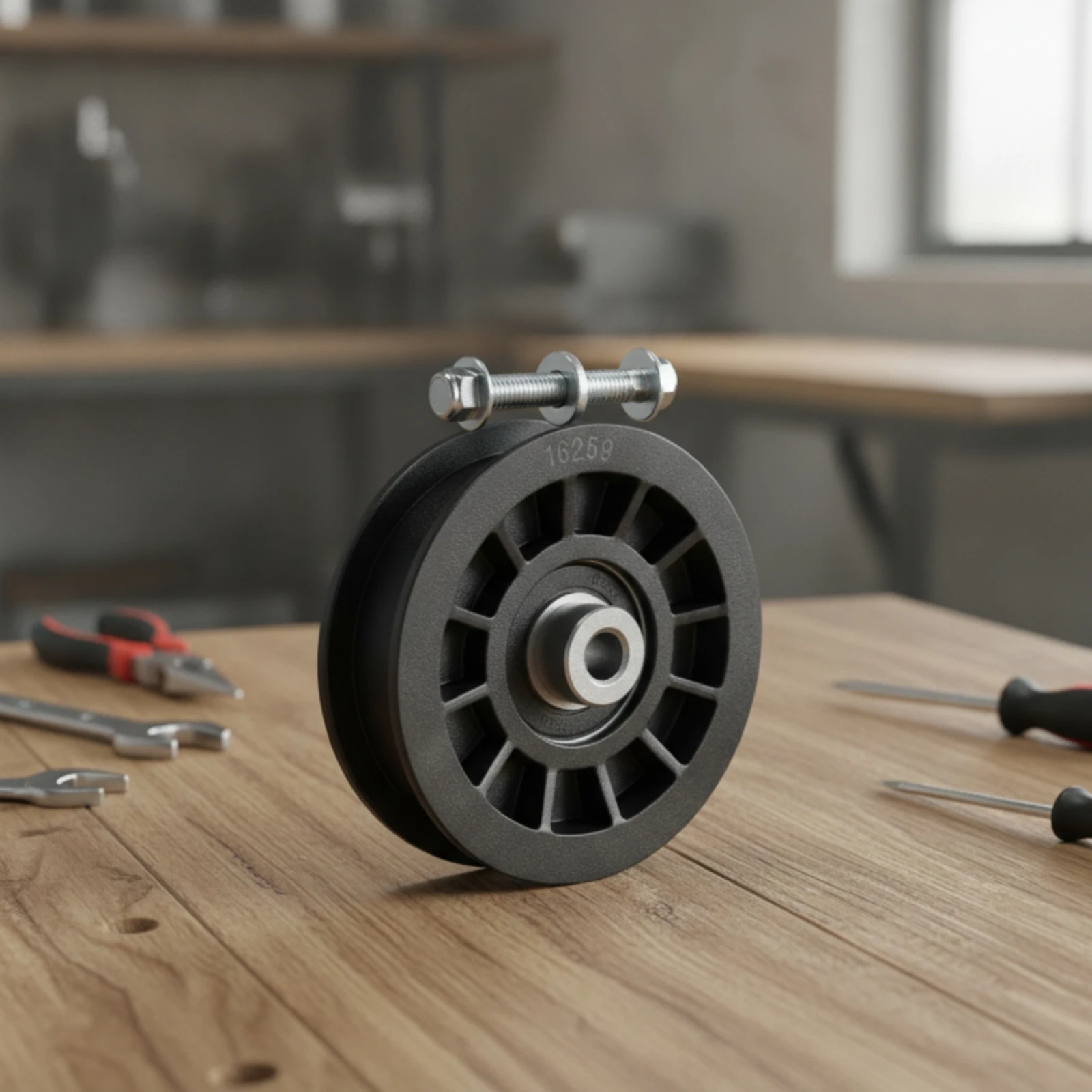 Idler Pulley with Bolt Ribbed Mower Deck Pulley Easy to Install Premium