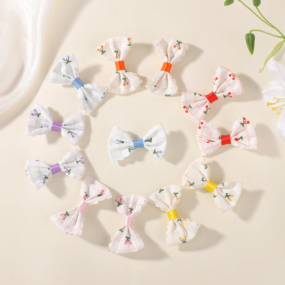 2pcs/set Cute Kids Bows Hair Clips for Girls Barrette Boutique Full Fabric Children's Headwear Baby Hair Accessories