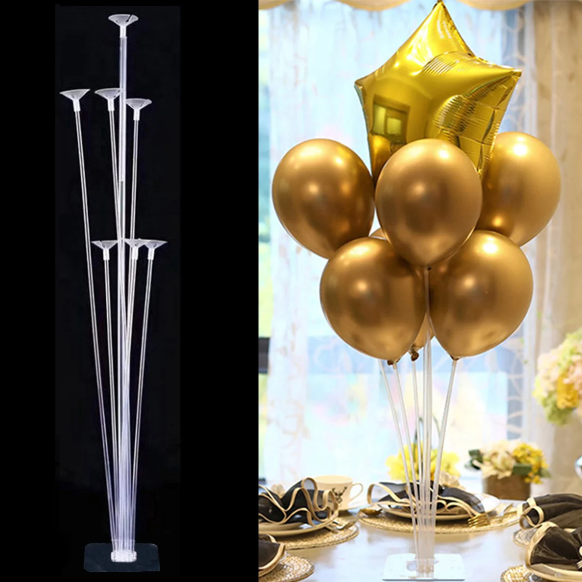 1/2set Desktop Balloon Stand Kit Baby Shower Wedding Kids Birthday Party Table Centerpiece Decoration Reusable Clear Holder