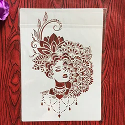 Molde decorativo para menina a4, 29x21cm, faça você mesmo, pintura em parede, livro de recortes, gravação em relevo, álbum de cartão de papel, parede