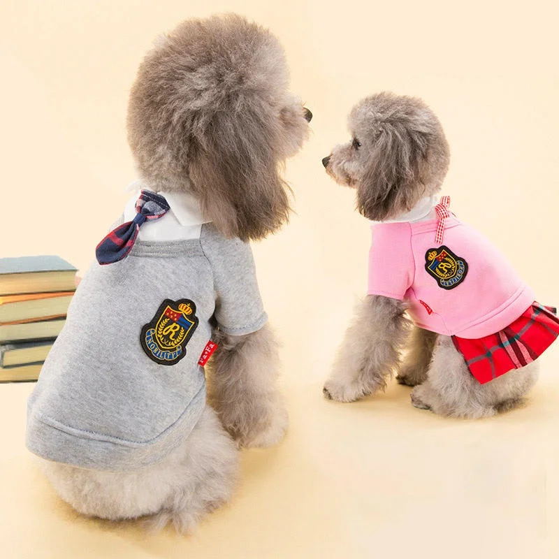 Uniforme de couple pour chiens de compagnie, vêtements pour petits et moyens chiens, costume pour chiot, chemise pour animaux de compagnie