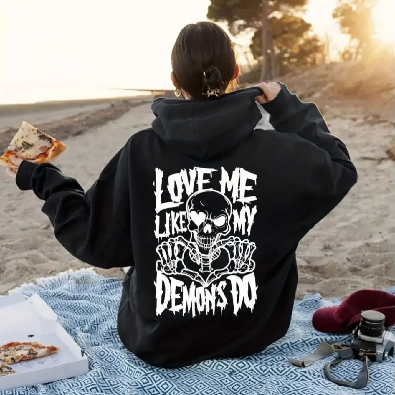 

Skull Graphic Printing Autumn and Winter Pure Cotton Men's and Women's Hoodies Casual Outdoor Street Sports Training Brand Trend